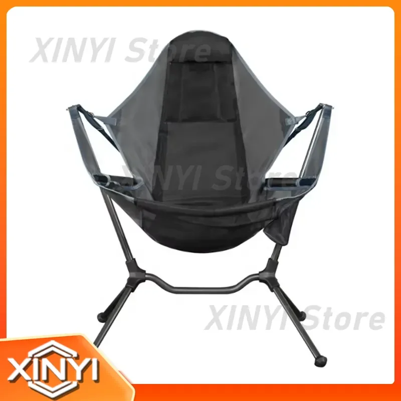 Luxury Portable Adjustable Foldable Chaise Lounge for Outdoor Fishing Camping Swing Rocking Chair Thickened Folding Lounge