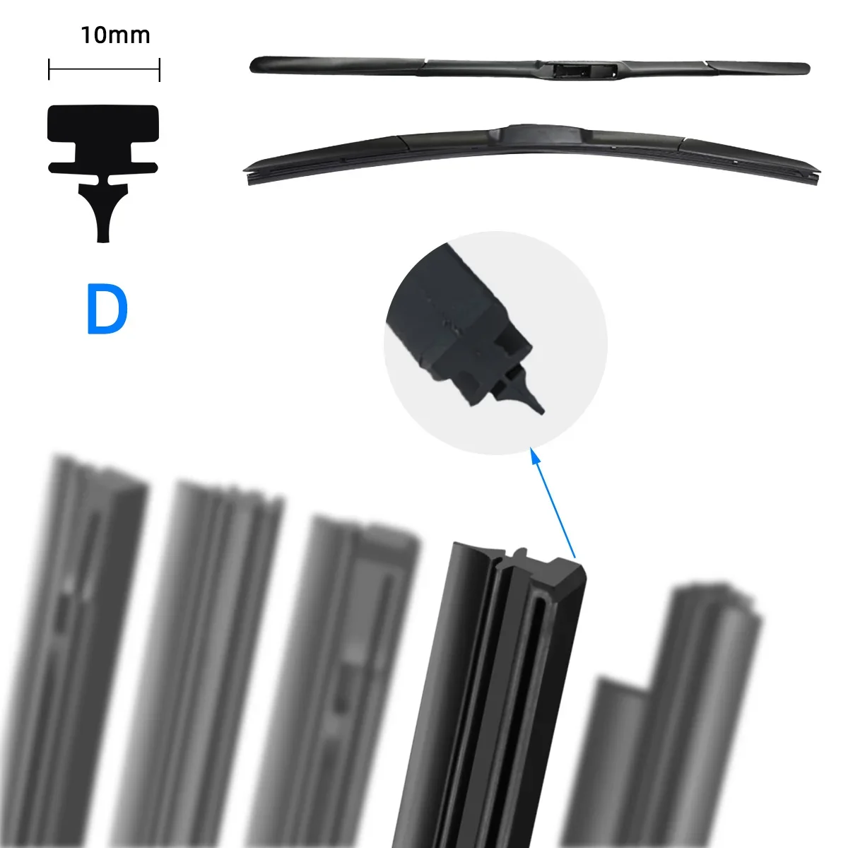 Car Wiper Rubber Refill Blade 30cm To 80cm Windshield Wiper Insert Strip  Replacement Parts Fit All Types Fit for Benz Toyota VW