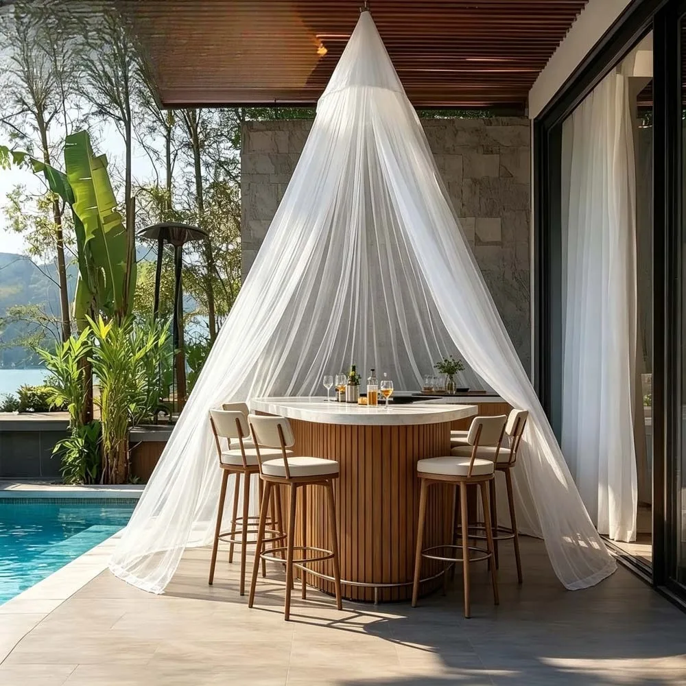 Sommer-Hängekuppel-Moskitonetz, Moskitoschutzgaze für Zuhause, Outdoor und Camping, Höhe 220 cm – Detail 10