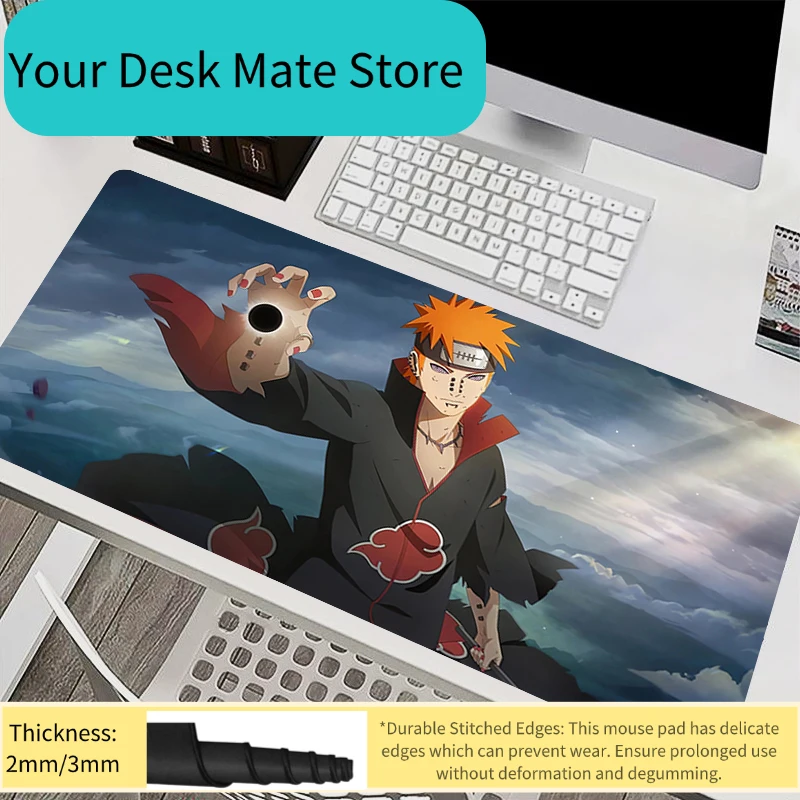 Mauspad PC-Zubehör Tastaturunterlage Büro-Schreibtischmatte Rutschfeste Anime-Mausunterlage Gummi-Tabletmatte Naruto Pain Gaming Erweiterte Unterlage