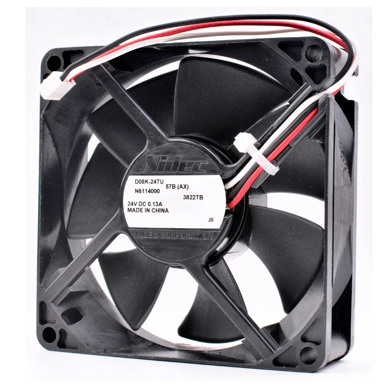 Brand new original D08K-24TU N6114000 8cm 8025 80x80x25mm 80mm fan DC24V 0.13A inverter industrial computer cooling fan