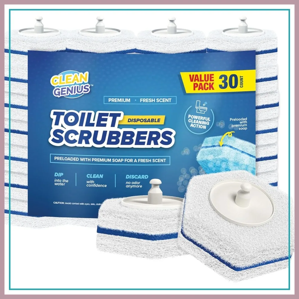 

Disposable Prefilled Toilet Cleaning Scrubbers (30 Count) - Easy Clean