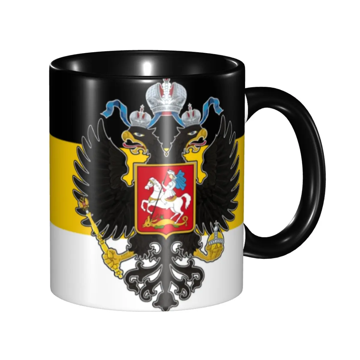 Russia Coat Of Arms Eagle Coffee Mugs DIY Personalized Ceramic Milk Tea Mug Cup