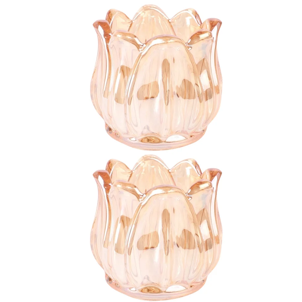 2 قطعة حامل زجاجي أنيق شمعدان مستدق قوي لتزيين المكاتب المنزلية حامل زهور زجاجية