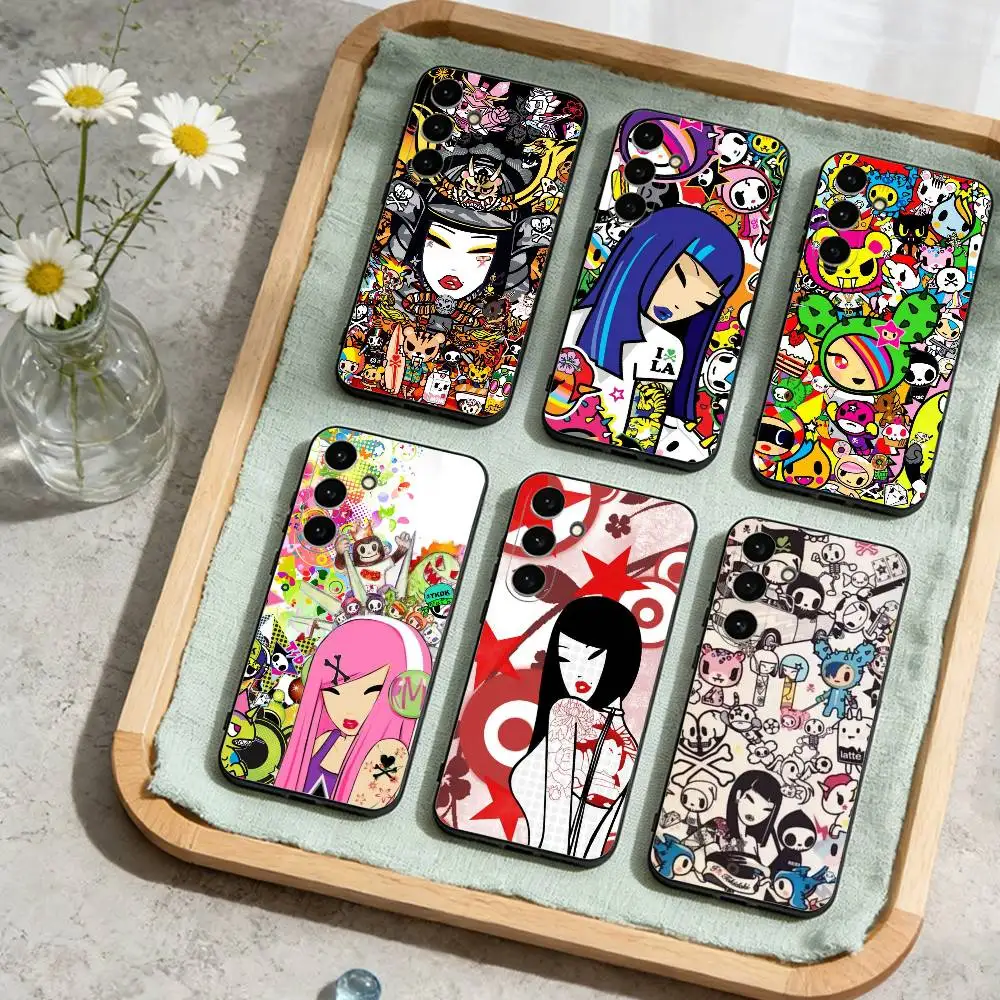 

Sweet Edgy Vibe T-Tokidoki Art Phone Case For Samsung Galaxy A73,A72,A71,A70,A53,A52,A51,Soft Silicone Black Cover