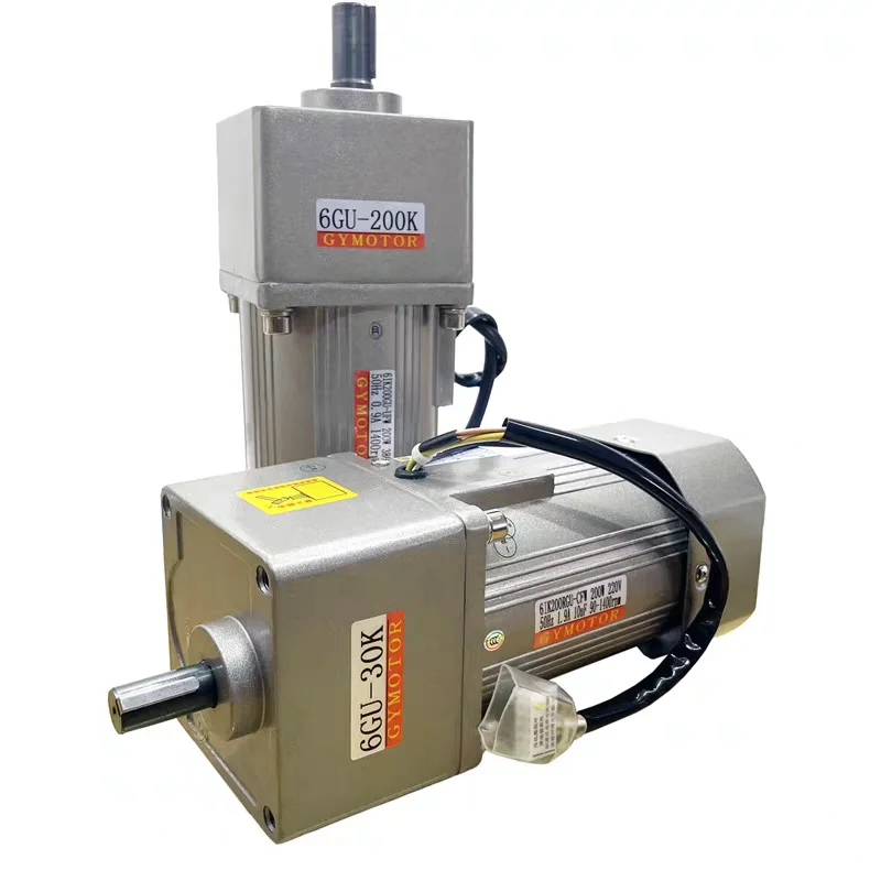 200W AC 220V Single-Phase Shaft 18mm Variabale / Adjustable-Speed 6GU Gearbox AC Gear Motor, Flange‑mounted/ Standard version