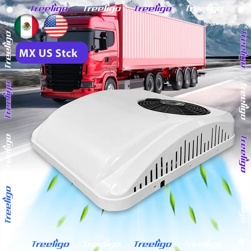 

Treeligo RV Rooftop Motorhome Electric Air Conditioner Heat and Cool 12V Car Ceiling Parking ac 24v for Truck Camper Van Caravan