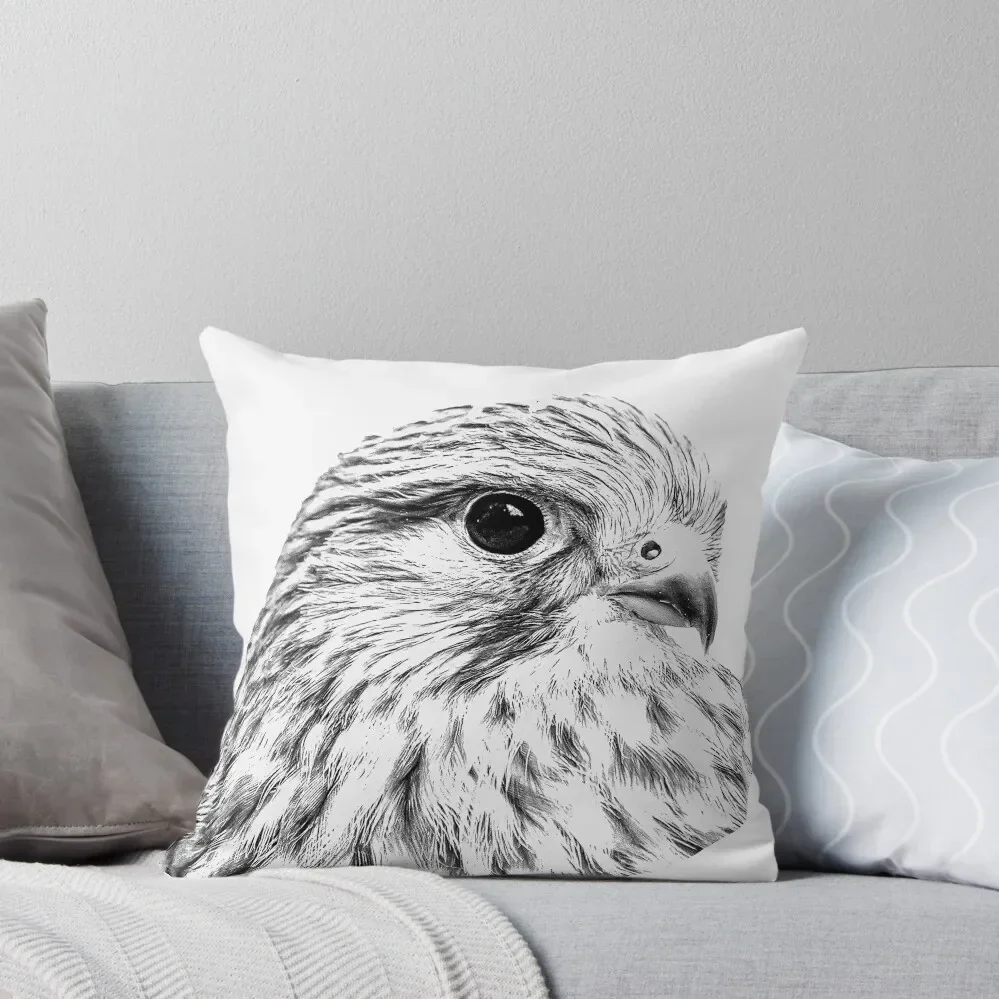 

Female Kestrel line drawing Throw Pillow pillowcases for sofa cushions luxury throw pillow covers Pillow