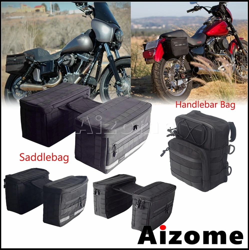 Motorcycle Handel Bar Bags Saddle Luggage Storage Escape Saddlebag For Harley Dyna Super Glide Street Bob Softail Sportster XL