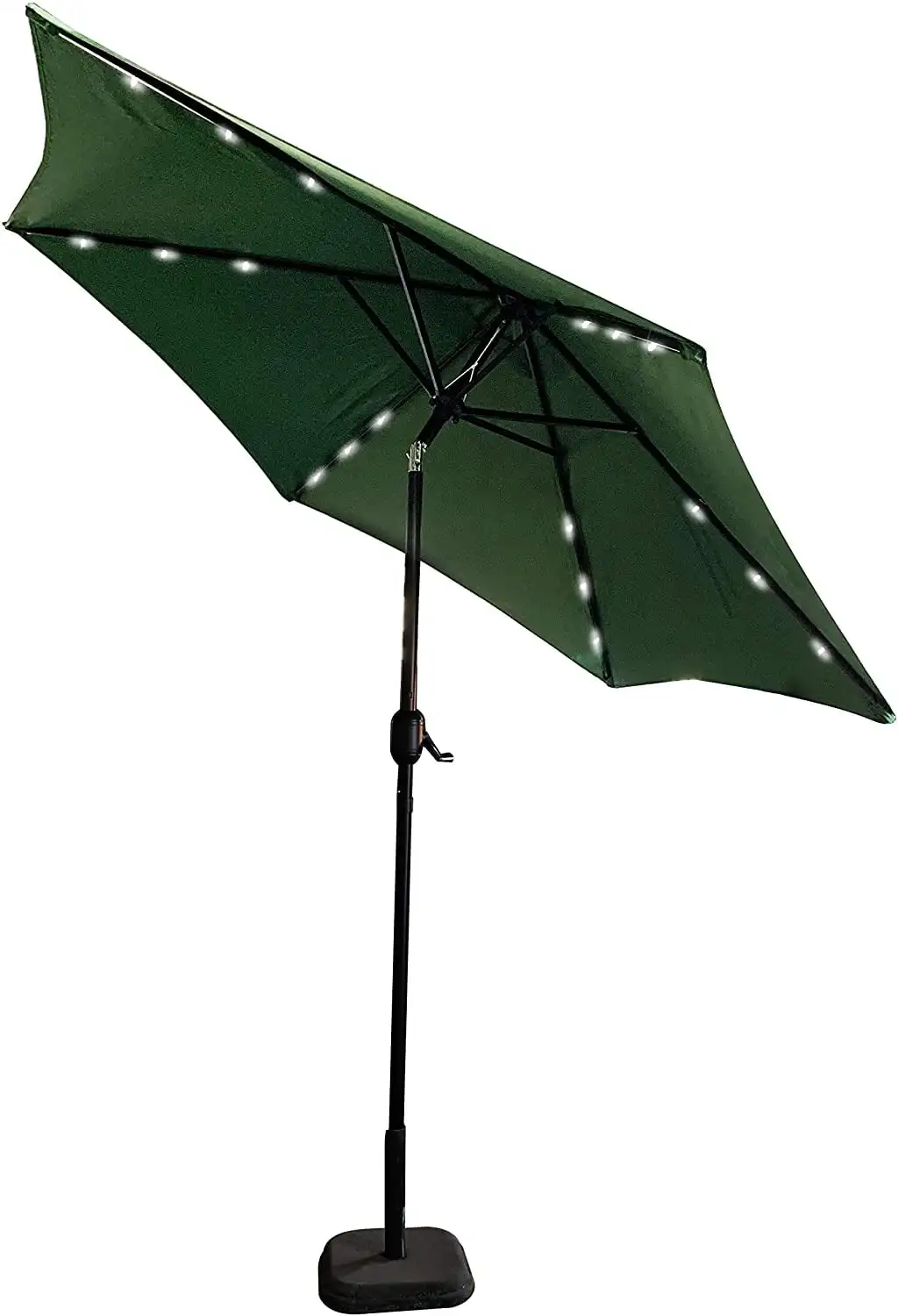 

TX 94132 Green 9 ft Diameter Adjustable Height Solar Powered LED Patio Umbrella