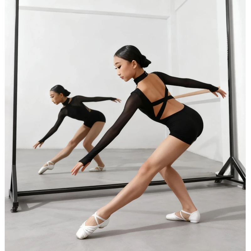 

Детское боди для латинских танцев, верхняя танцевальная одежда для девочек, костюм ZYMdancestyle с открытой спиной, сетчатый костюм для румбы и чачи