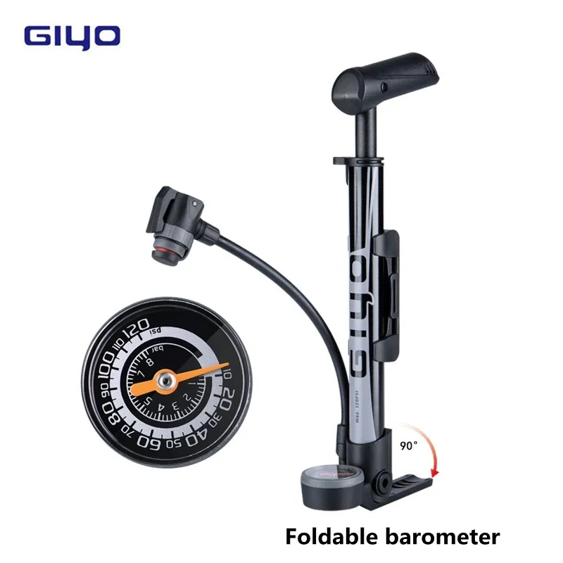 GIYO GM-642 Mountain Bike Portable Pump 33cm Mini Inflator Presta/Schrader Valve 120psi EIEIO Bicycle Accessories