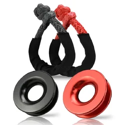 Rope Shackle Synthetic Car Flexible Shackles 55000lbs Recovery Ring Trailer Tow Strap Pull 17t Car Broke Down Winch Accessories