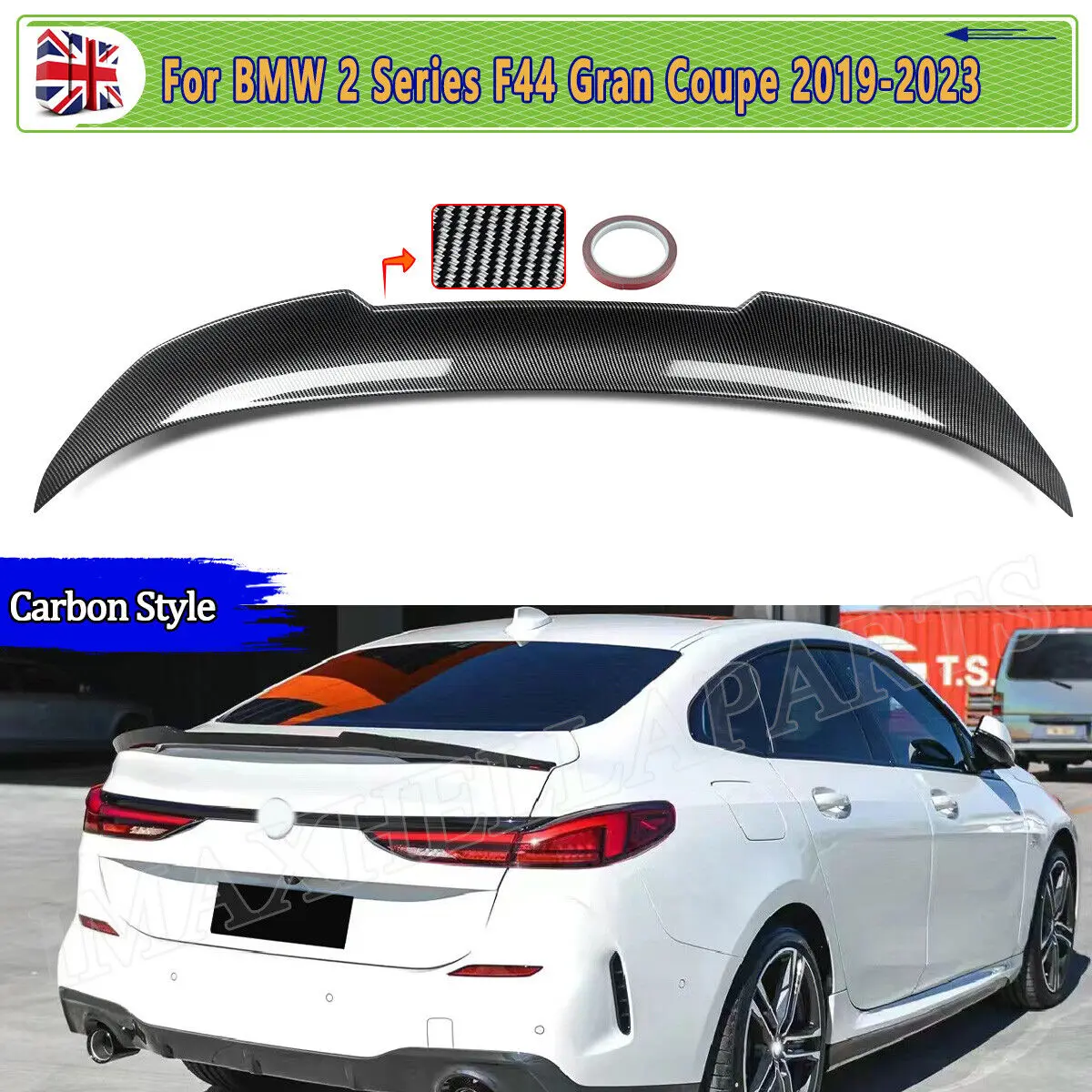 

CARBON STYLE REAR SPOILER LIP FOR BMW 2 SERIES GRAN COUPE F44 218d 220d 2019 2020 2021 2022 2023 PSM STYLE Tail Spoilers Wing