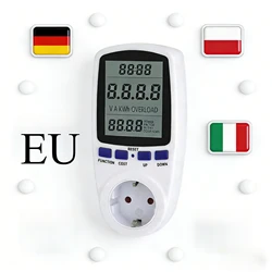EU Plug Digital Voltage Wattmeter Power Meter Consumption Watt Energy KWh Socket 220V 230V AC Electricity Fees Analyzer Monitor