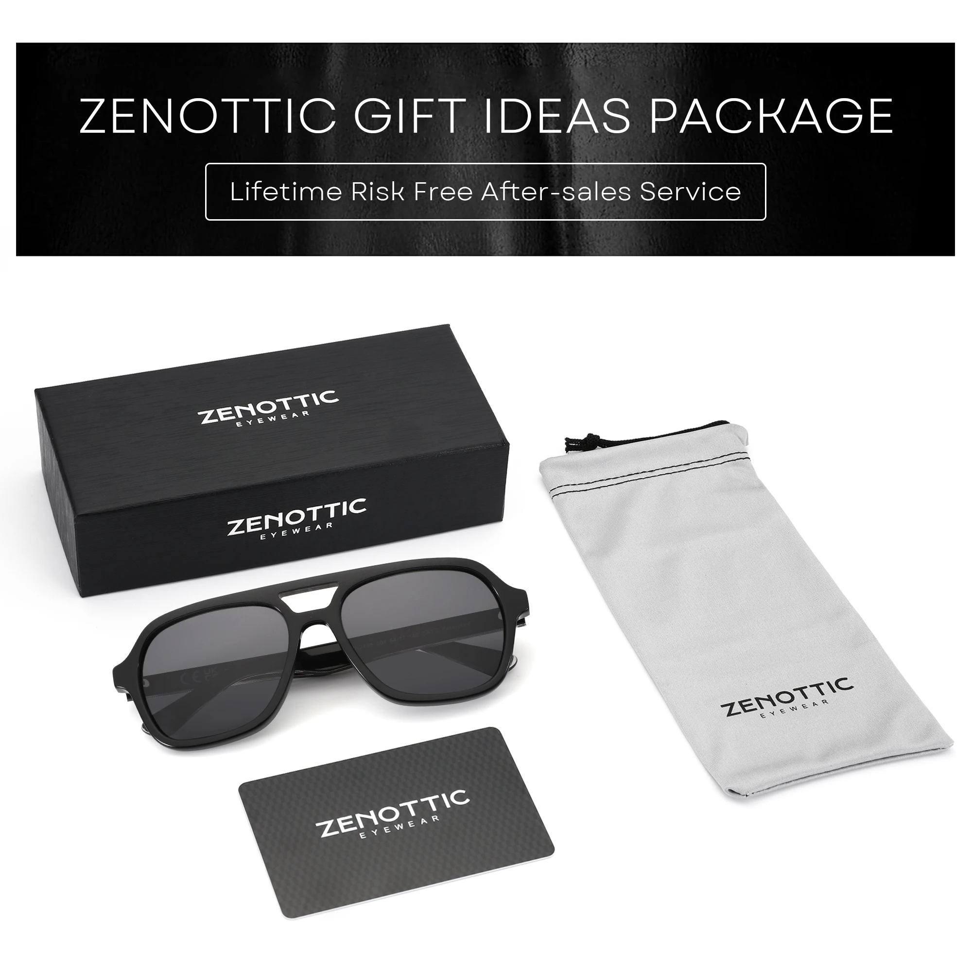 ZENOTTIC 2025 Trend Aviator Polarisierte Sonnenbrille, handgefertigt, Acetat, UV400-Schutz, Piloten-Sonnenbrille für Damen und Herren – Detail 30