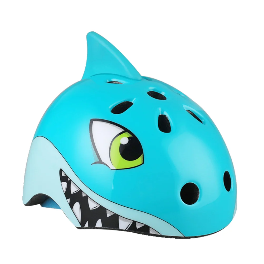 Children's Bike Children Sports 3D Cartoon Shark Helmets for Skating Cycling Riding - Size S 50-54cm (Blue)