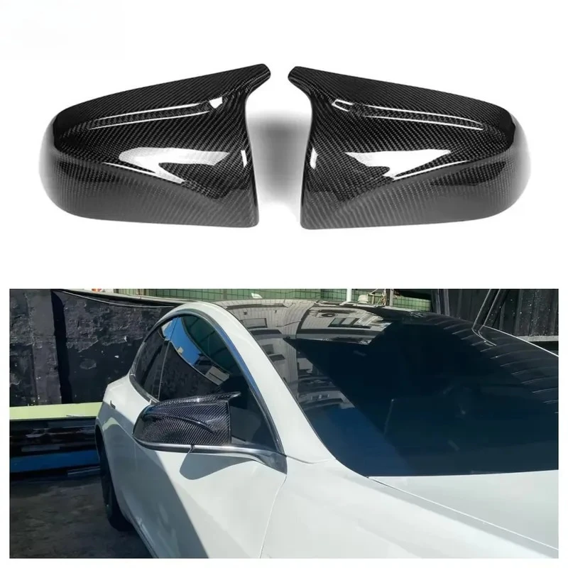 Design Carbon Fiber Rearview Mirror Cover 2pcs Replacement Mirror Cover for Model 3