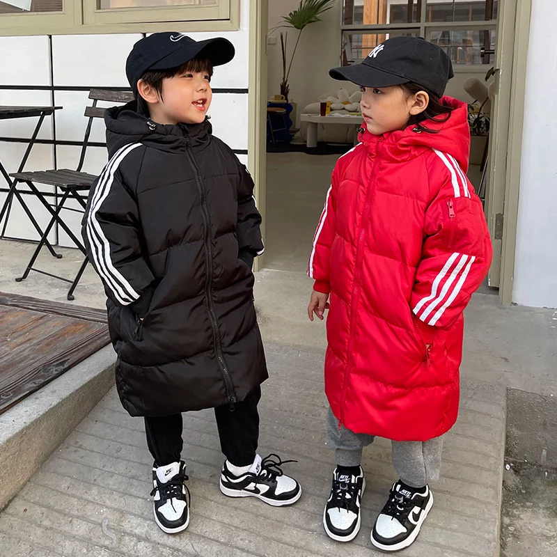 Boys Down Coat Jacket Cotton Outerwear Windbreak 2023 Vintage Thicken Velvet Winter Warm Ski Outfits Children\'s Clothing