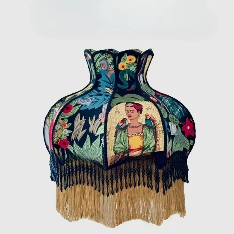 Mexican Women and Mysterious Jungle Lampshade Retro Design Luxury Handcrafted