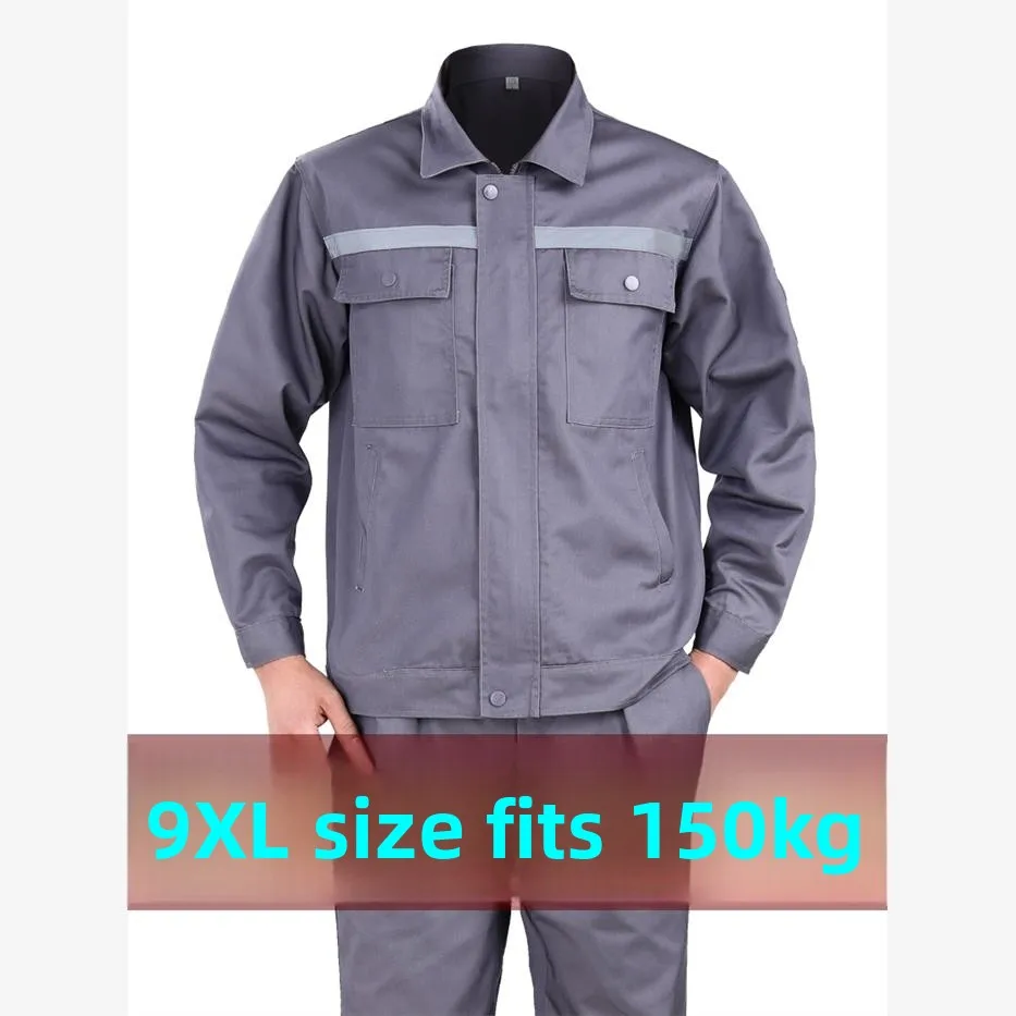 Thickened Pure Cotton Work Uniform Set for Men Large Size  Welding Anti-Heat Spring Autumn Wear Resistant Labor Prote... view 4