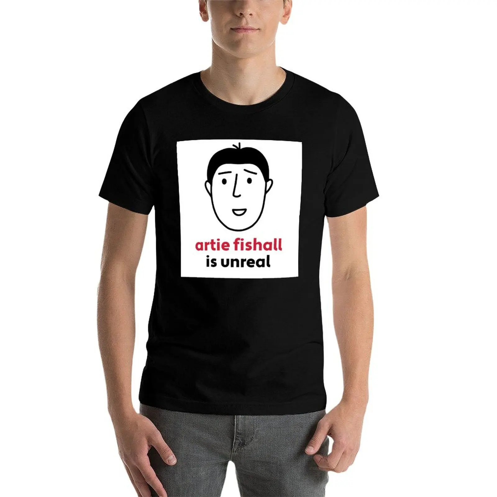 قمصان مع t Artie Fishall Is Face مطبوعة تي شيرت عالي تي شيرت فاخر - قمصان عالية الجودة من القطن للرجال قمصان غير واقعية #4
