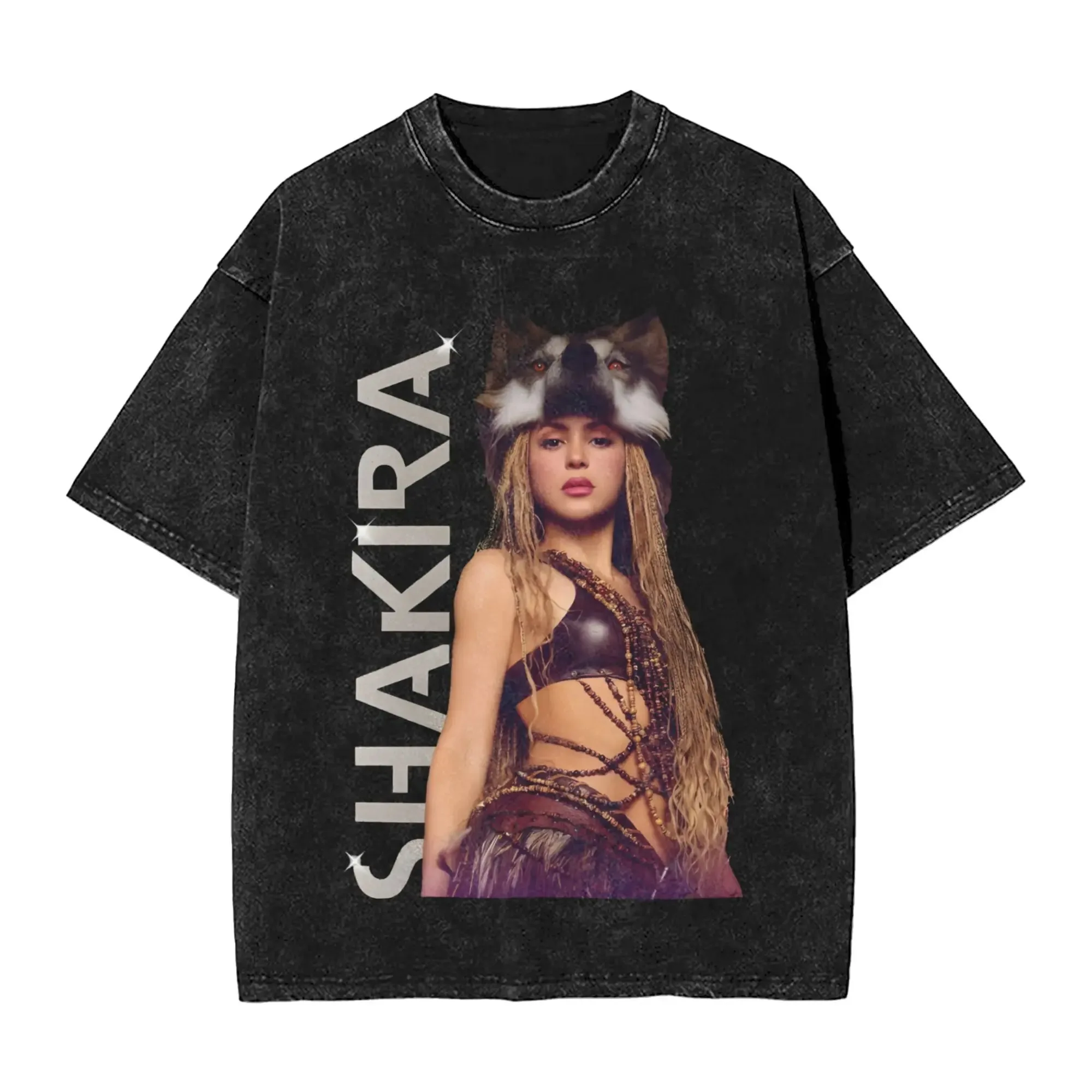 Hot Sale Shakira Las Mujeres Ya No Lloran World Tour 2026 Apparel Graphic Print T-Shirt Men Women Retro Washed Cotton Summer Tee - view 3