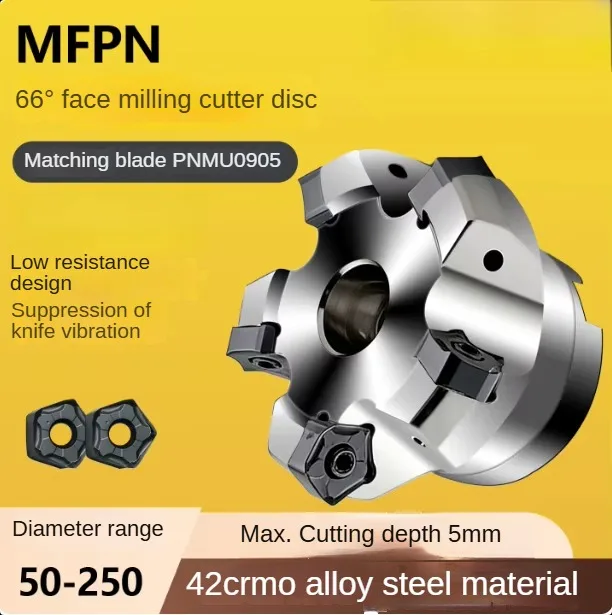 

MFPN66 fast feed milling cutter disc installation PNMU090508 milling cutter blade double-sided 10 corner can be used 66°