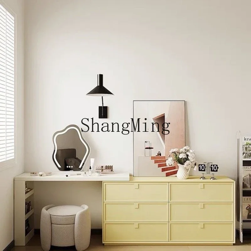 

FG e bedroom modern simple storage cabinet corner tabledresser integrated cream wind solid wood makeup tabl