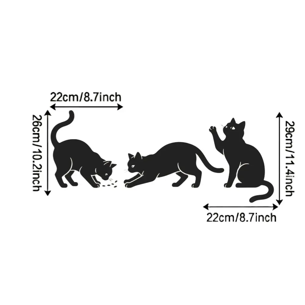 Wall Mounted Cat Sticker for Halloween Decor Suitable for Glass Tiles and Smooth Painted Walls Wall Mounted Cat