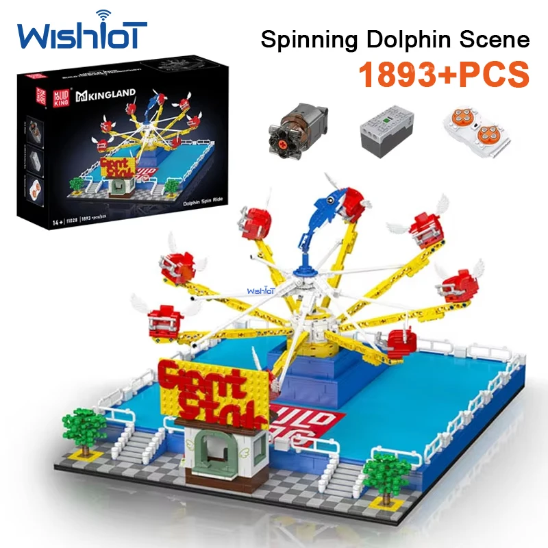 

Mould King Dolphin Rotating Ride Model MOC Electric Motorized Building Blocks Bricks Dynamic Toy Kit for Kids Christmas Gift Toy