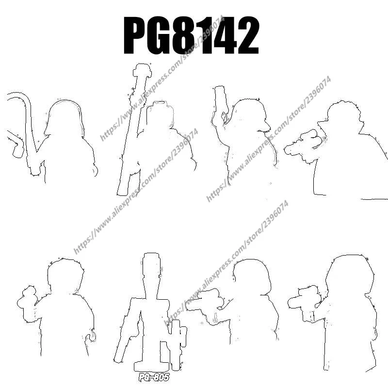 PG8142 figuras de acción, accesorios de película, bloques de construcción, juguetes PG798, PG799, PG800, PG803, PG804, PG805, PG806, PG807