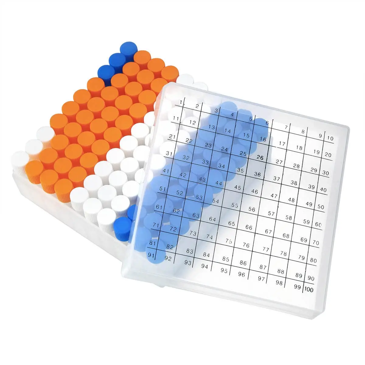 100PCS 2ml Plastic Small Vials with Screw Caps Sample Tubes Cryotubes,PP Material, Free from DNase, RNase, Human DNA，1 Set