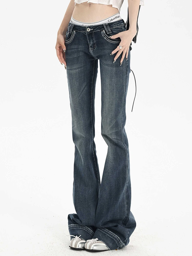 

2025 Autumn Winter Women's Flared Pants Stretch Low Rise jeans Skinny Trumpet Pants High Quality Bell Bottom Bootcut Jeans New