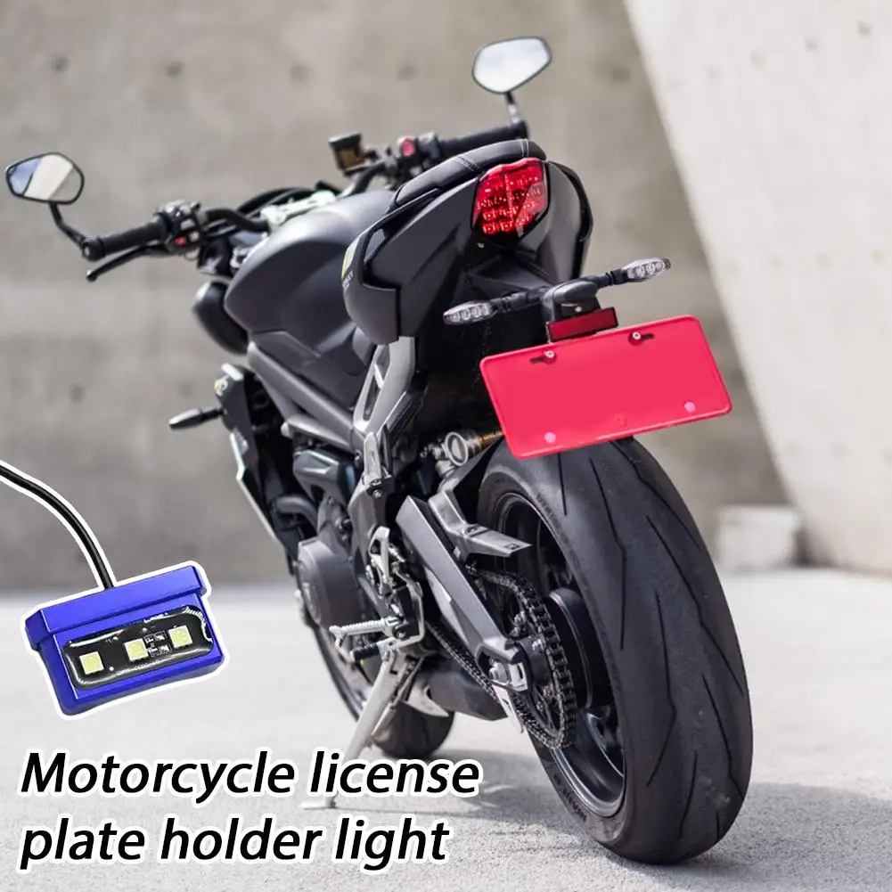 

Универсальный держатель номерного знака для мотоцикла со светодиодной подсветкой - высокая яркость, водонепроницаемая вспомогательная лампа 12 В для всех мотоциклов A8T4