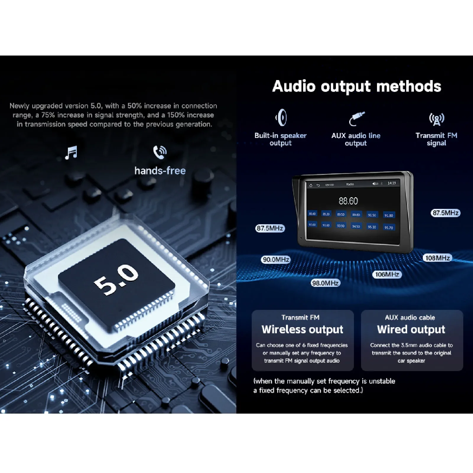 7in Portable Car Touch Screen Bluetooth FM Radio for Siri Reverse Image MP5 Player Screen for Carplay for Android Auto