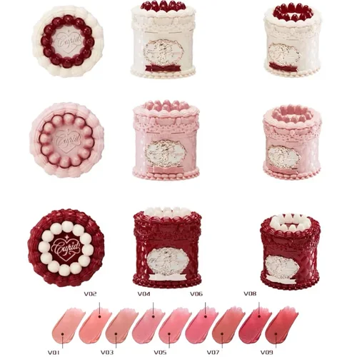 Flowerkaren-pintalabios de Cupido y fresa, pastel, brillo de labios de terciopelo mate, maquillaje de barro, flor coreana, crema de labios para niñas y mujeres