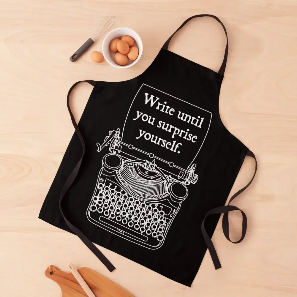 Write Until You Surprise Yourself Typewriter Apron For Kitchen Women Art Apron