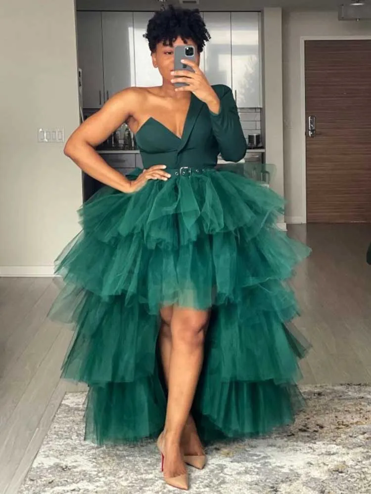 Womens Plus Size Dresses Sexy V Neck Long Elegant Dress with Sleeves Green Evening Mesh Blazer Dress Wholesale Dropshipping