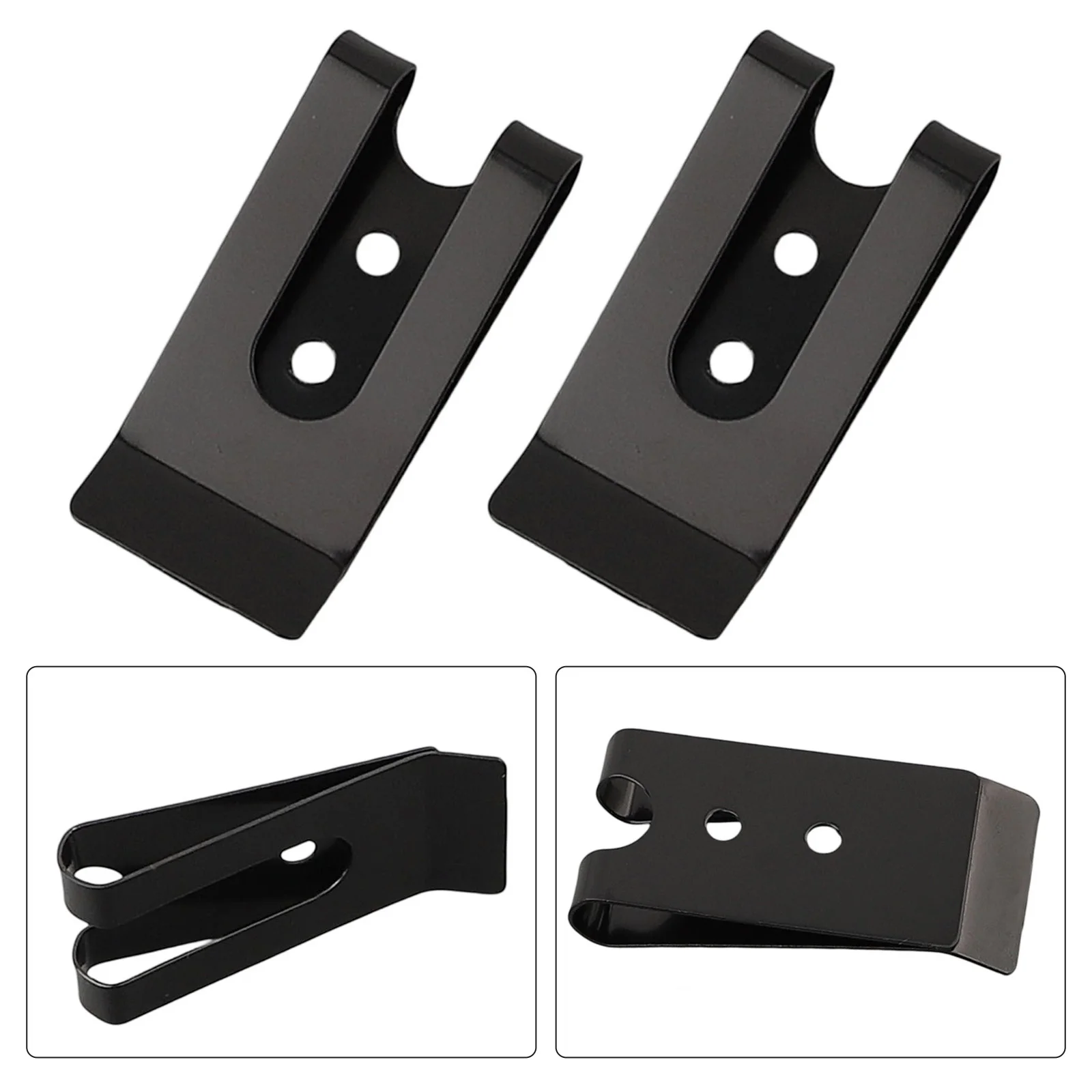 Securing Clip Belt Clip Hook Accessories Garden 2pcs 4mm 57*26mm Black Coated Finish Manganese Steel Practical