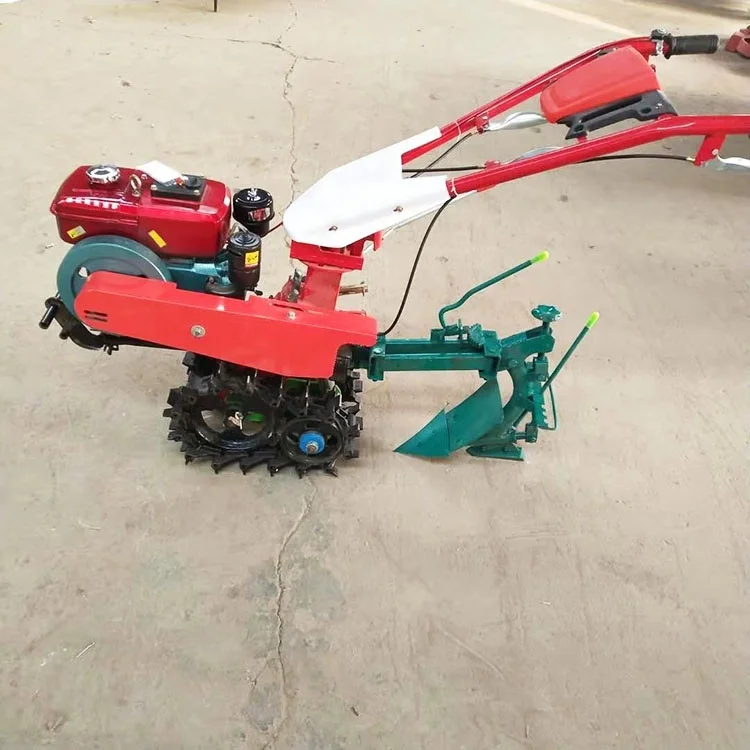 Small Plough Machine crawler cultivator Gasoline annd  Engine Mini hand tractor Power Tiller Rotary Cultivator tiller