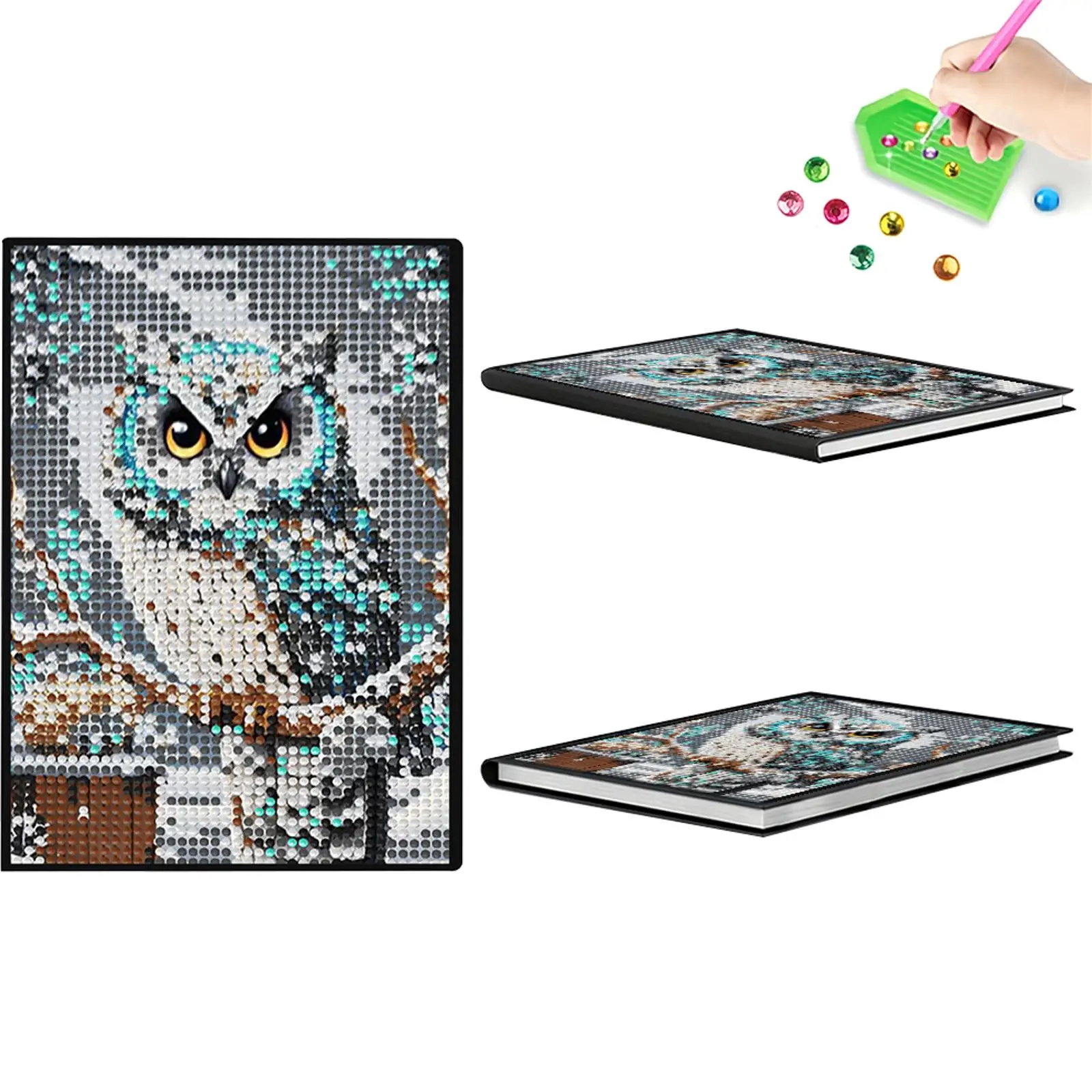 

5D DIY Owl Diamond Art Painting Notebook Kit Crystal Notepad Sketchbook Gifts