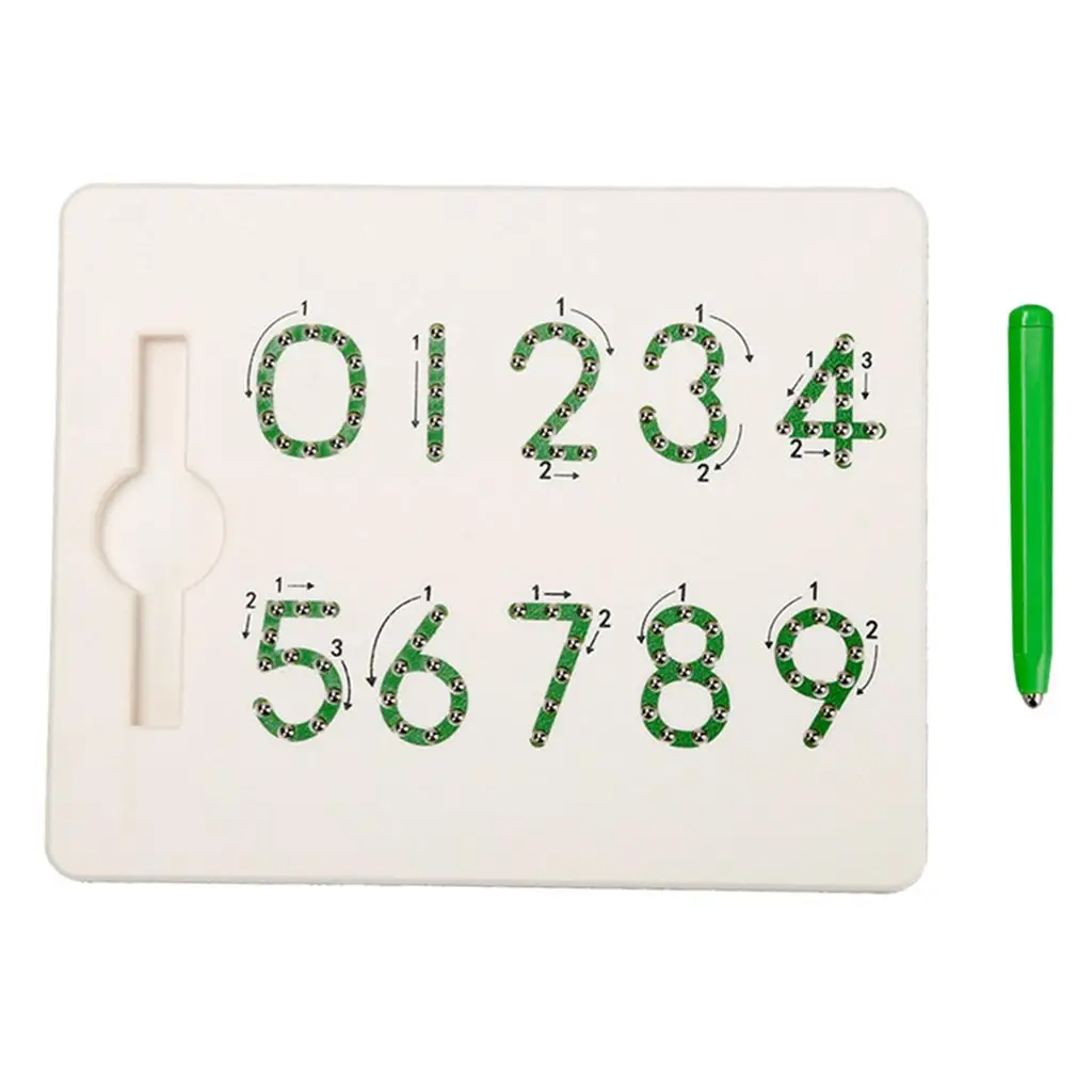 Magnetic Number Drawing Board with Pen Educational 0-9 Writing Toys Age 3+
