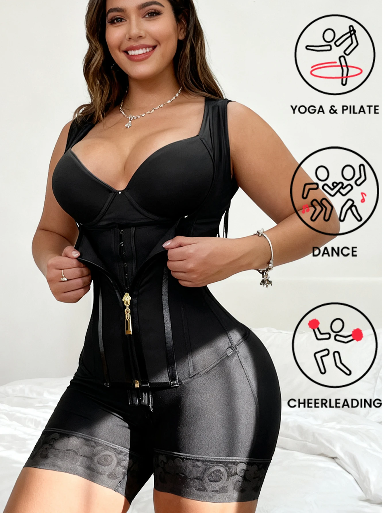 

Corrective Shapewear Bodysuit - Colombian Fajas for Full Body Slimming & Butt Enhancement
