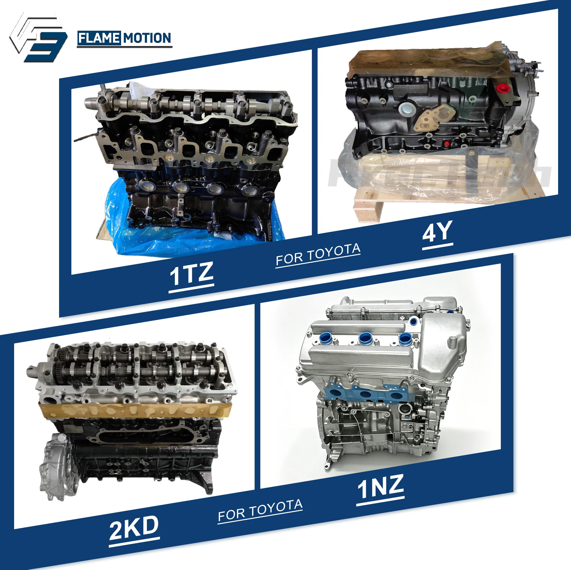 High Quality New 100% Cold Tested 2KD-FTV 2.5T Diesel Engine Long Block For Toyota Hilux/Fortuner/4Runner/Hiace/Innova