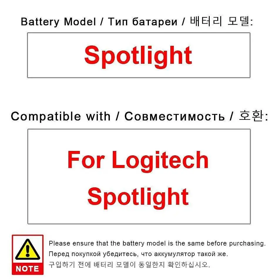 

Для Logitech Spotlight Презентация Батарея дистанционного управления 150 мАч Надежный источник питания Высокая совместимость