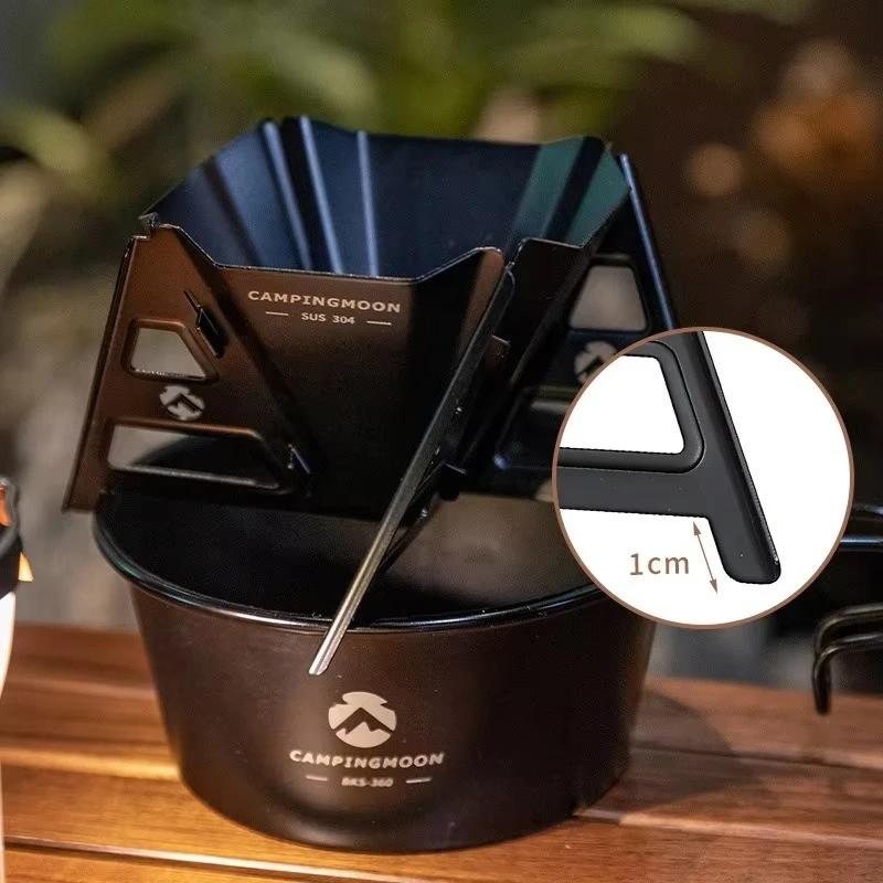 Titanium Plated Stainless Steel Coffee Drip Rack, Foldable Portable Outdoor Camping Hand Brew Coffee Funnel
