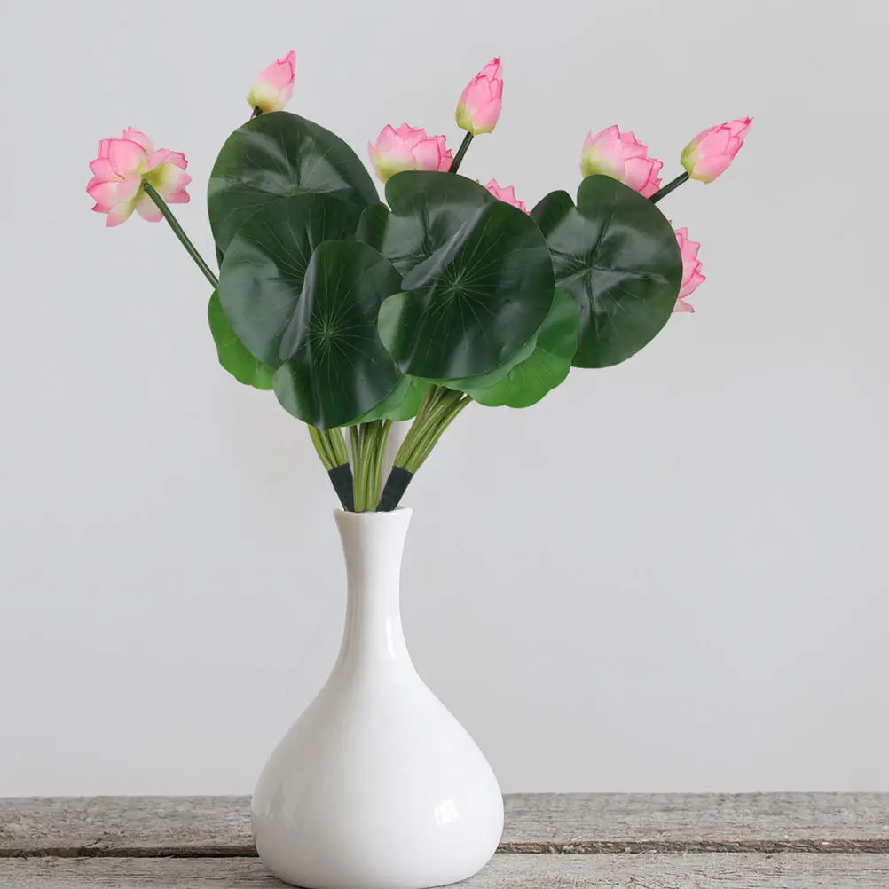 

3Pcs Artificial Lotus Flower Ornament Silk Fake Lotus Flowers Home Decoration Simulation Flower Adornments