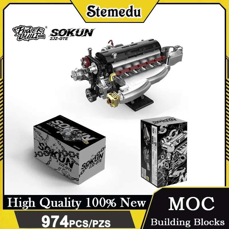 

Powerbuild Speed Soul 2JZ Engine Series Electric Building Block Model Assembly Technology Set Educational ChristmasToys Gifts