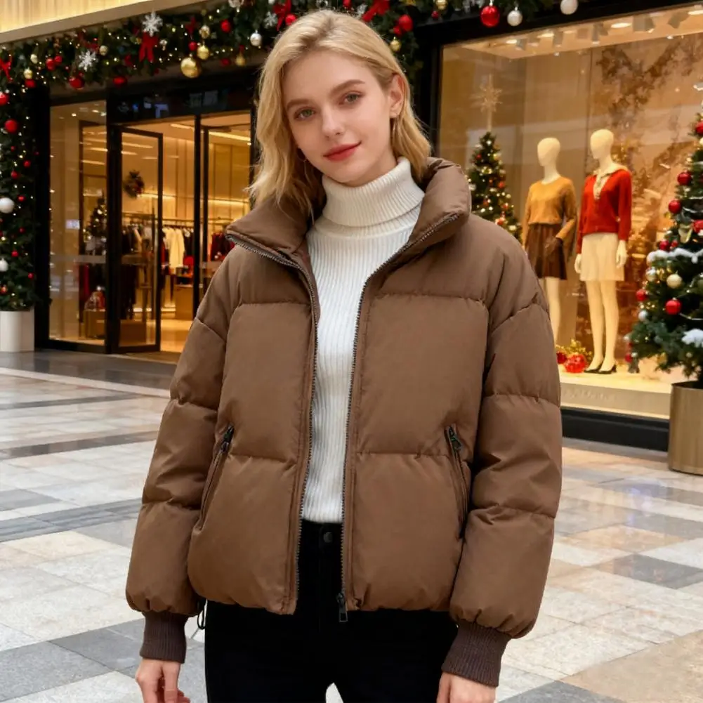 Women Puffer Jacket Women’s Quilted Puffer Jacket with Padded Down Insulation Baggy Zip-up Coat Thick Warm Winter for Women